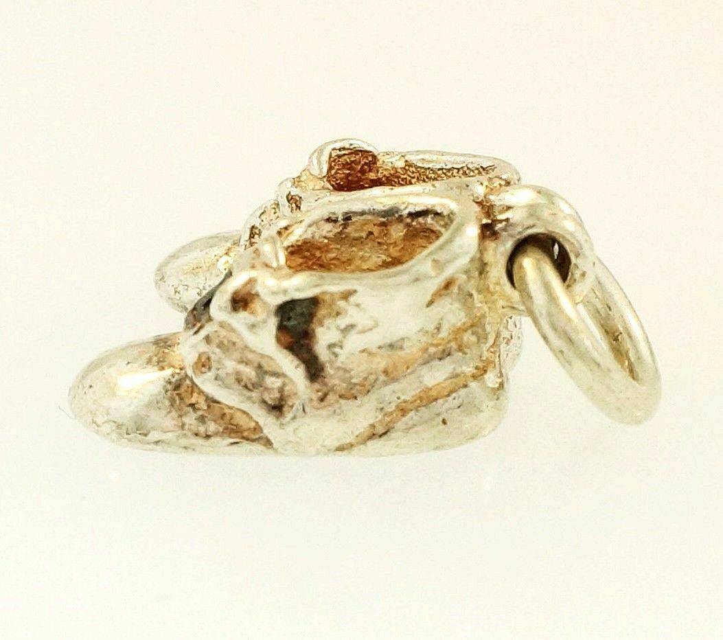 Sterling Silver Baby Boots Charm (4x10mm)