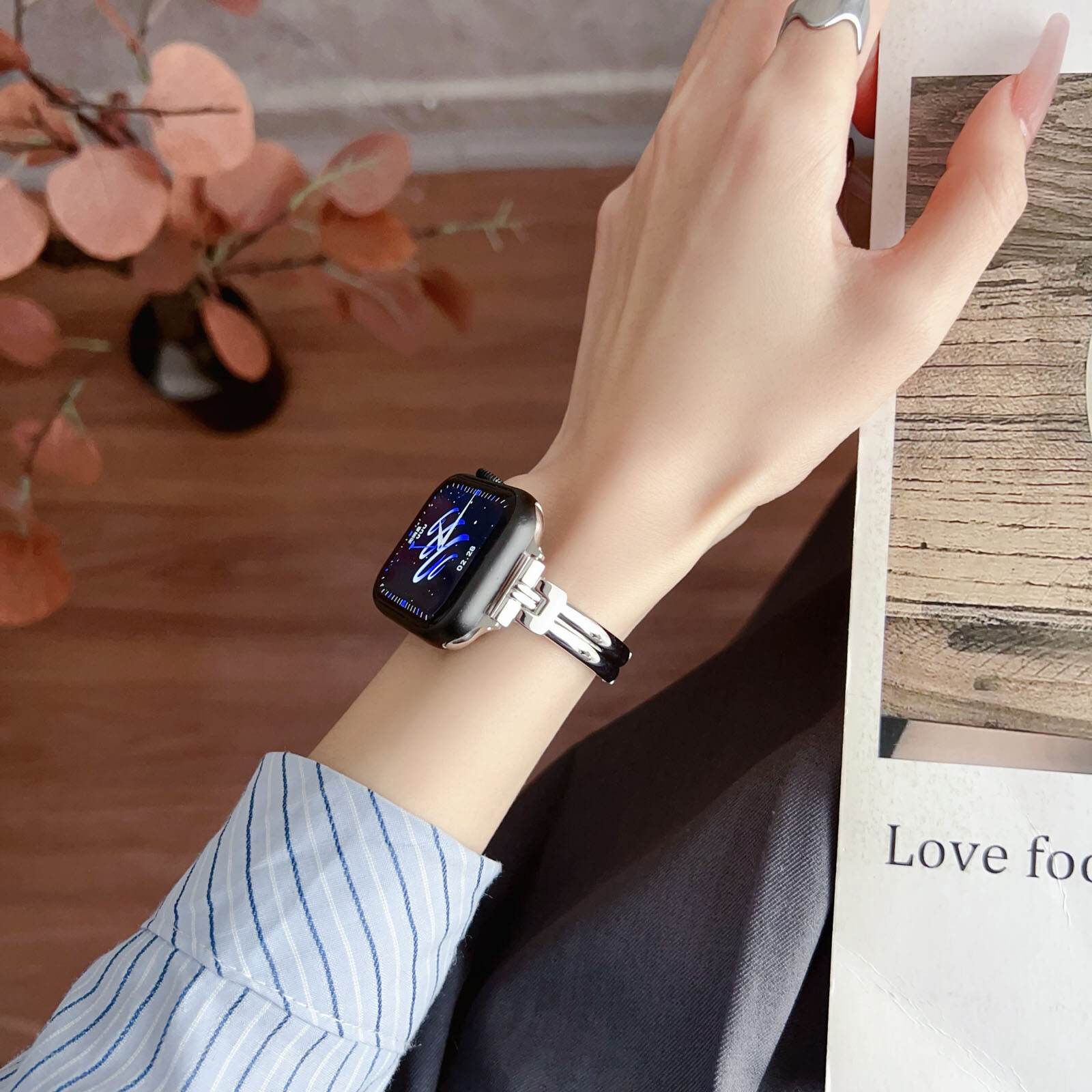 Slim Thin Metal Adjustable Strap For Apple Watch Series 10 9 8 7 6 5 4 3 Ultra