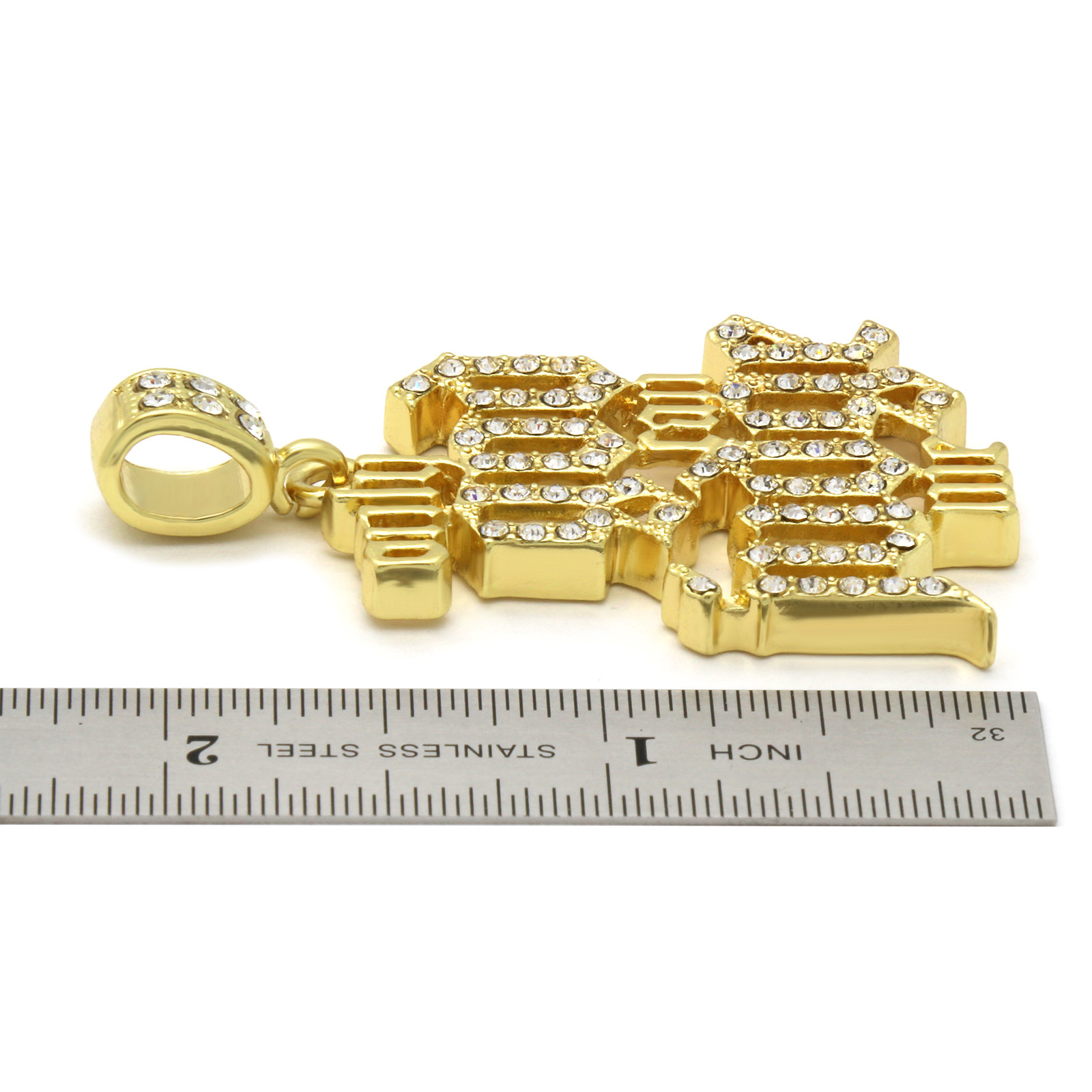 14k Gold Plated Only God Can Judge Me Pendant Cubic-Zirconia 24″ Rope Chain