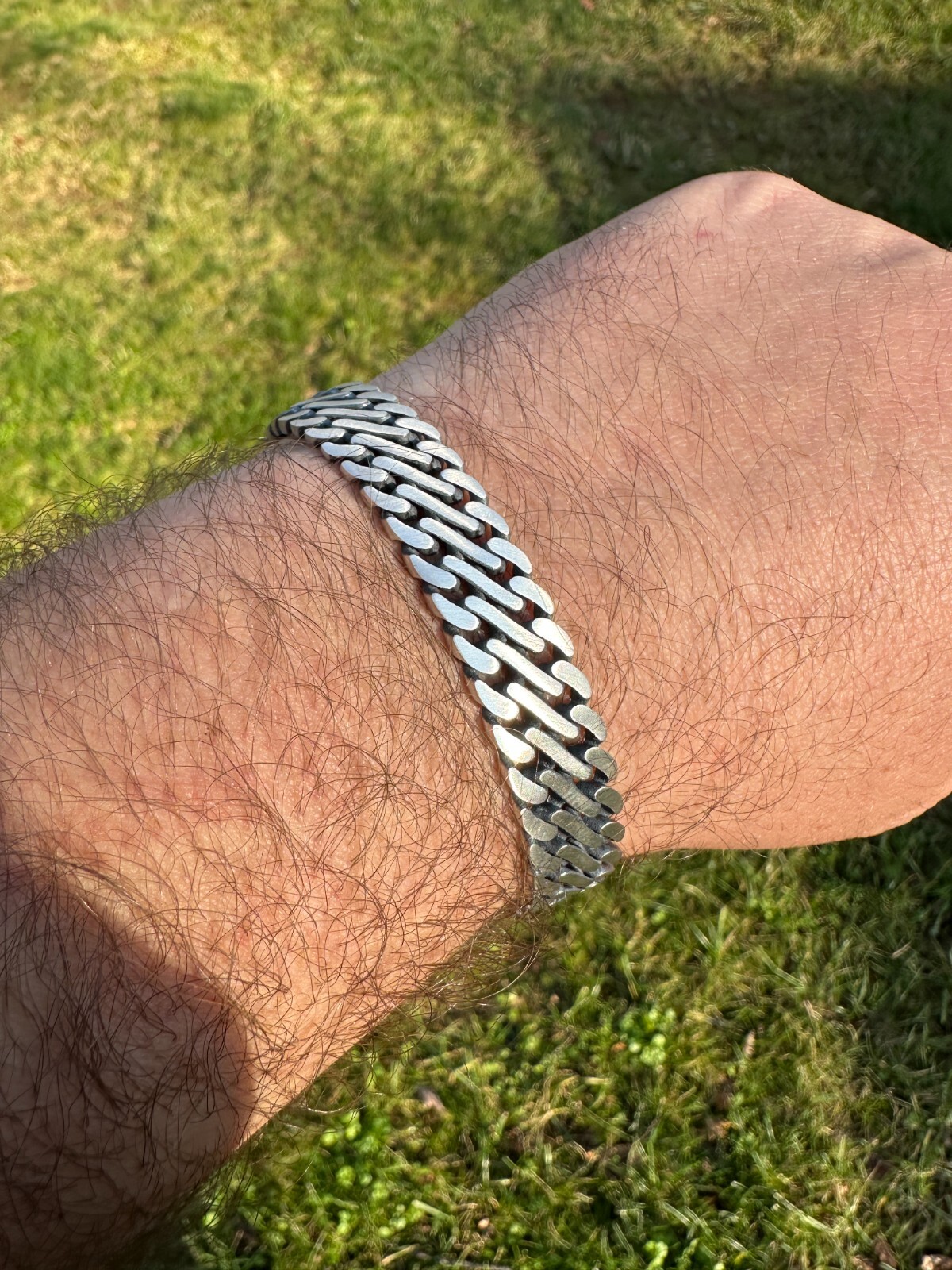 Custom Double Miami Cuban Figure Eight Link Bracelet 12mm Wide Real 925 Silver
