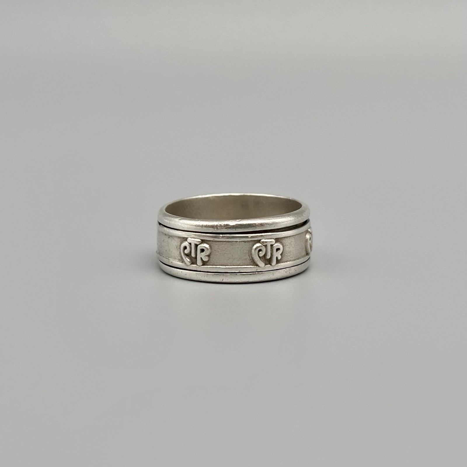 OMIT Sterling Silver Embossed 10mm Spinner Band Sz 11.25 Fidget Ring 7.71g 925