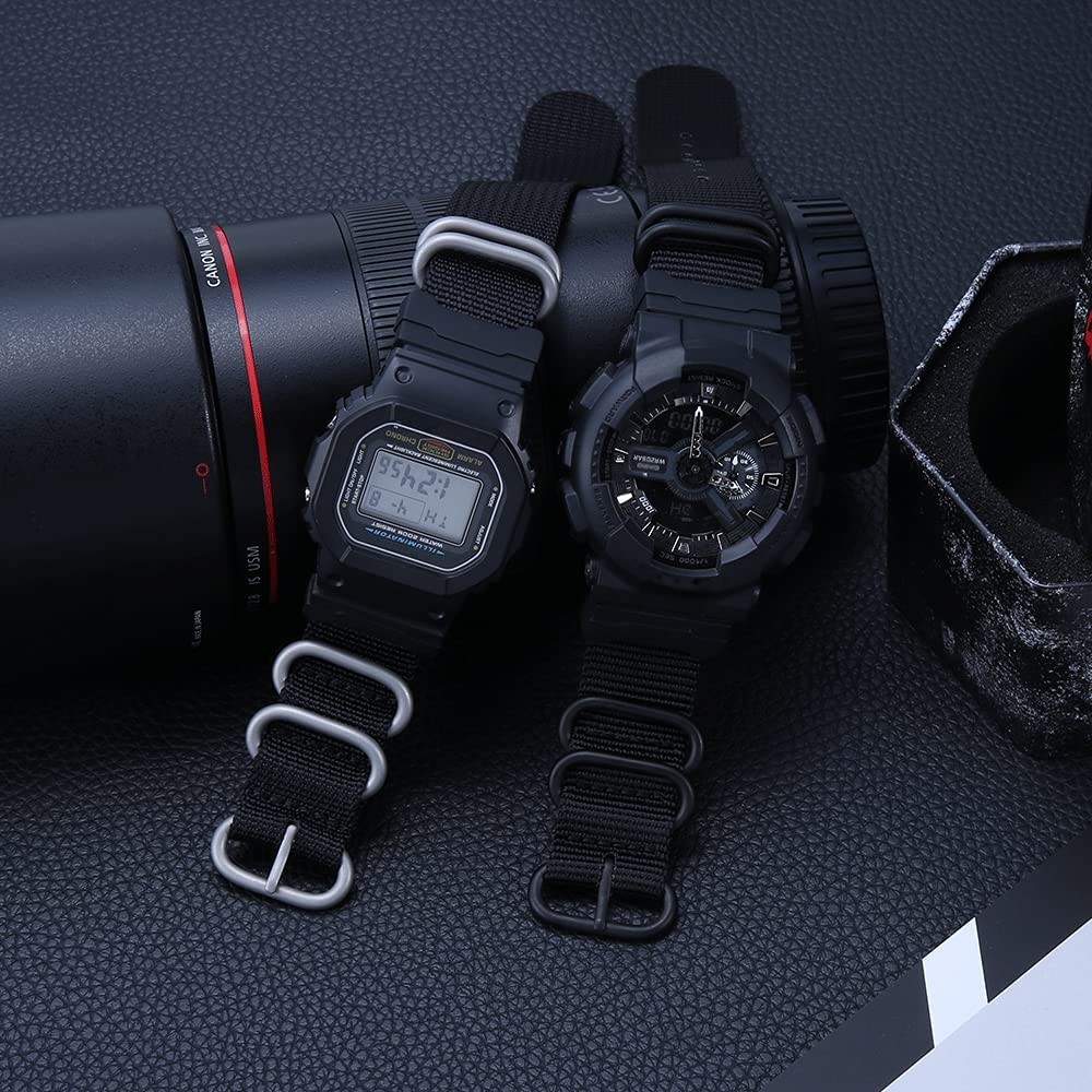 16mm Nylon Watch Band Strap + Adapters for Casio Series – Durable Replacement Ac