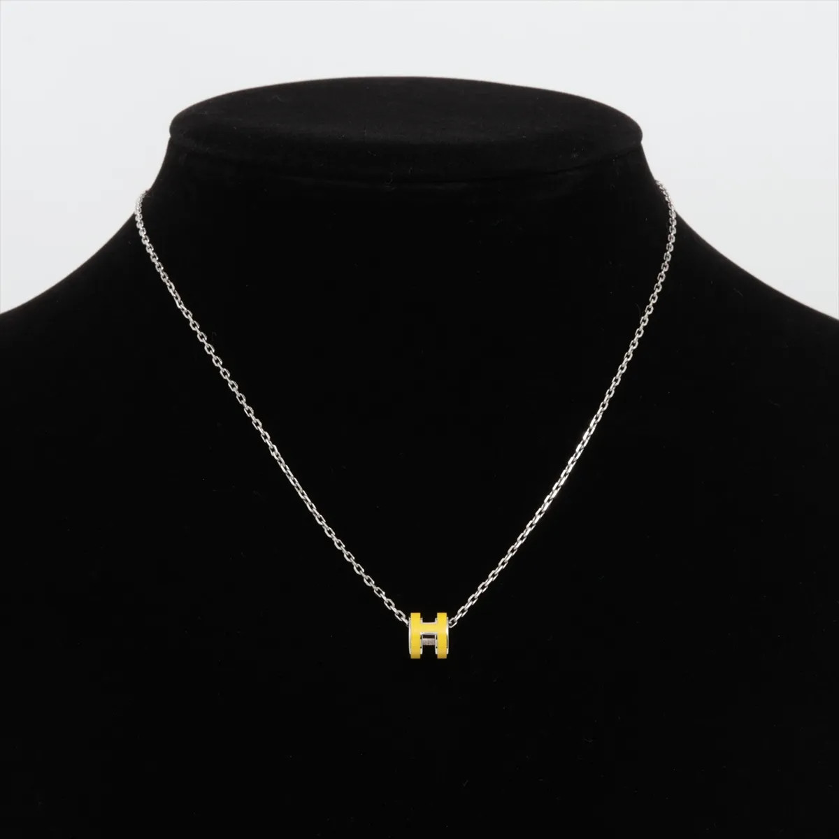 Hermès Mini-pop H ST0274 Necklace GP yellow x silver