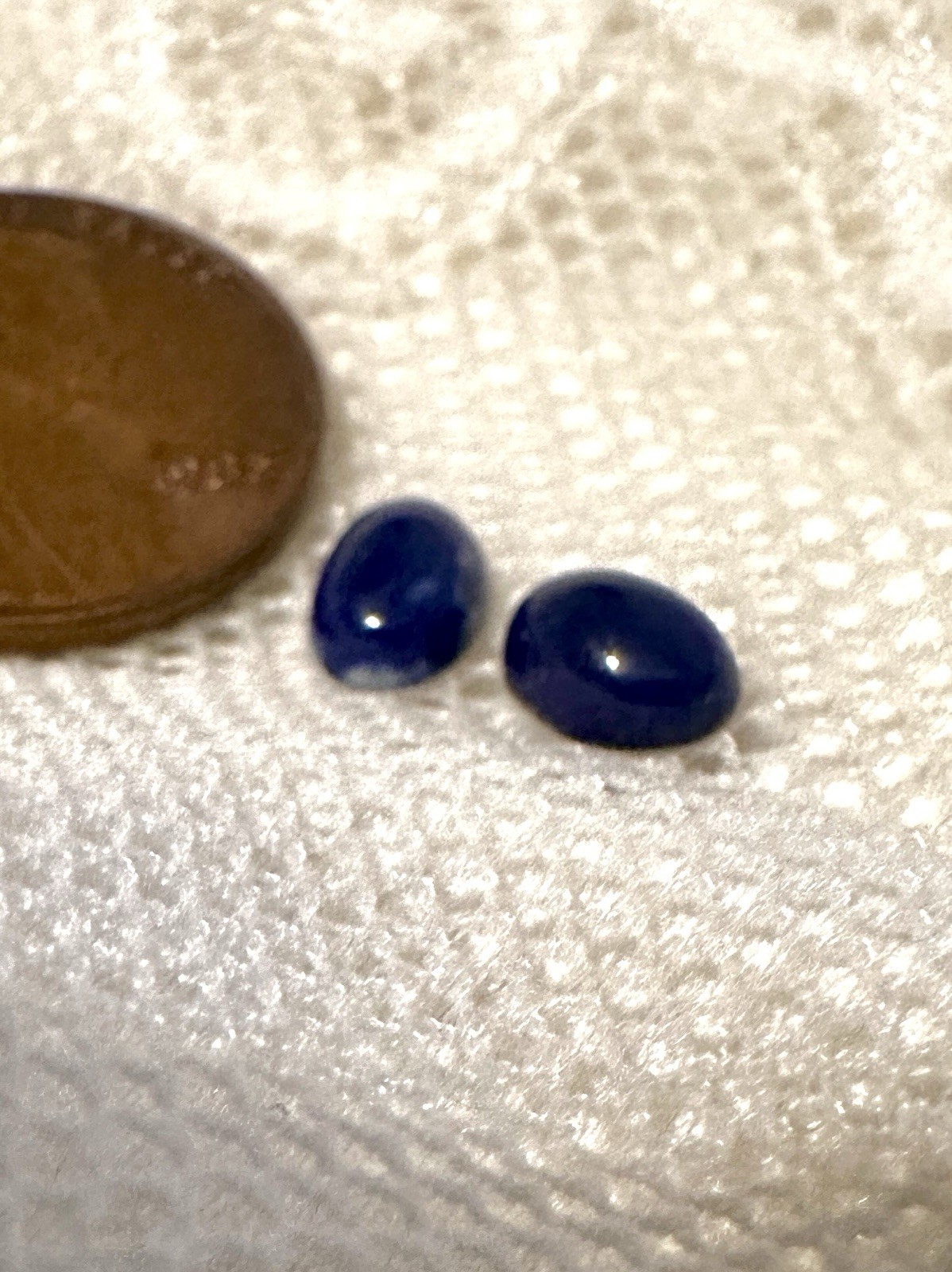 Lapis Lazuli polished cabochon flat back 5 x 7mm (pair)