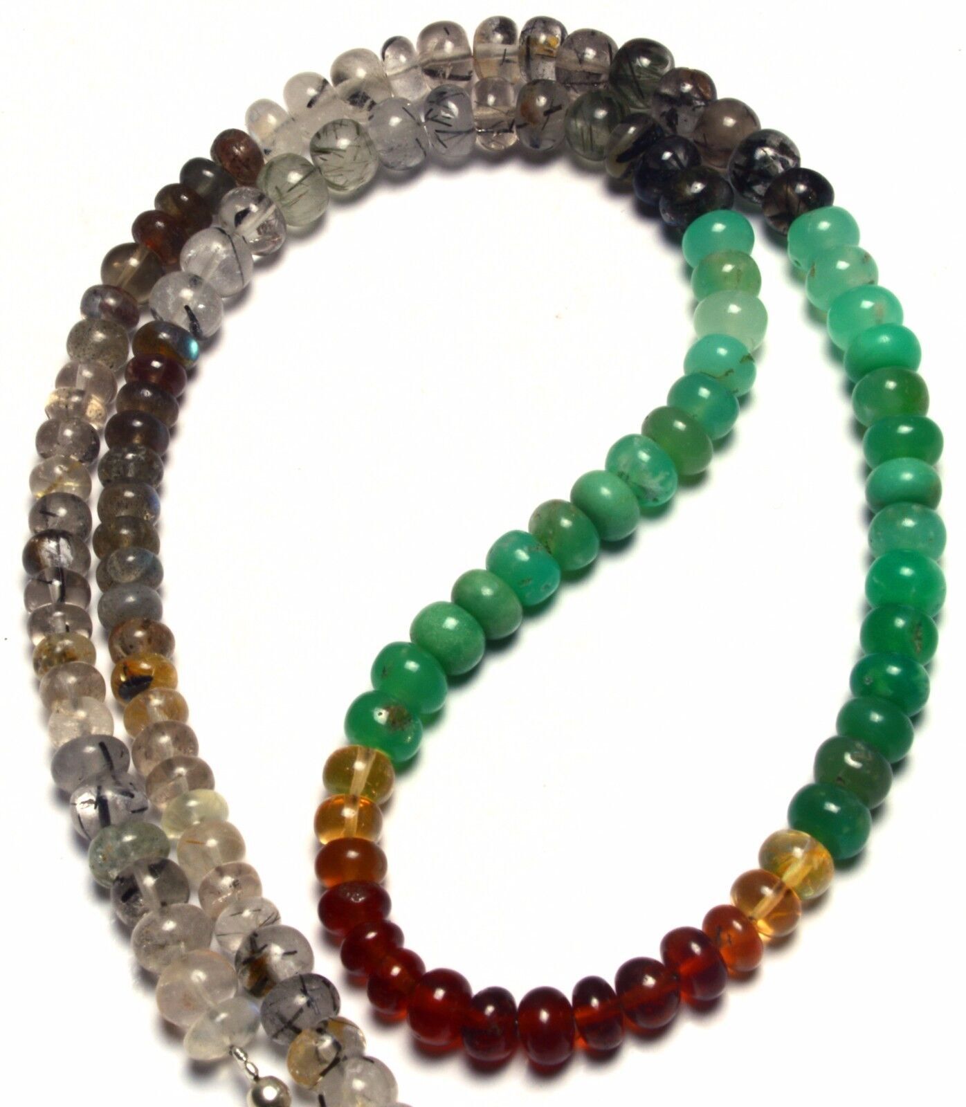 Mix Natural Gemstones 5MM Approx. Rondelle Beads Necklace 17″