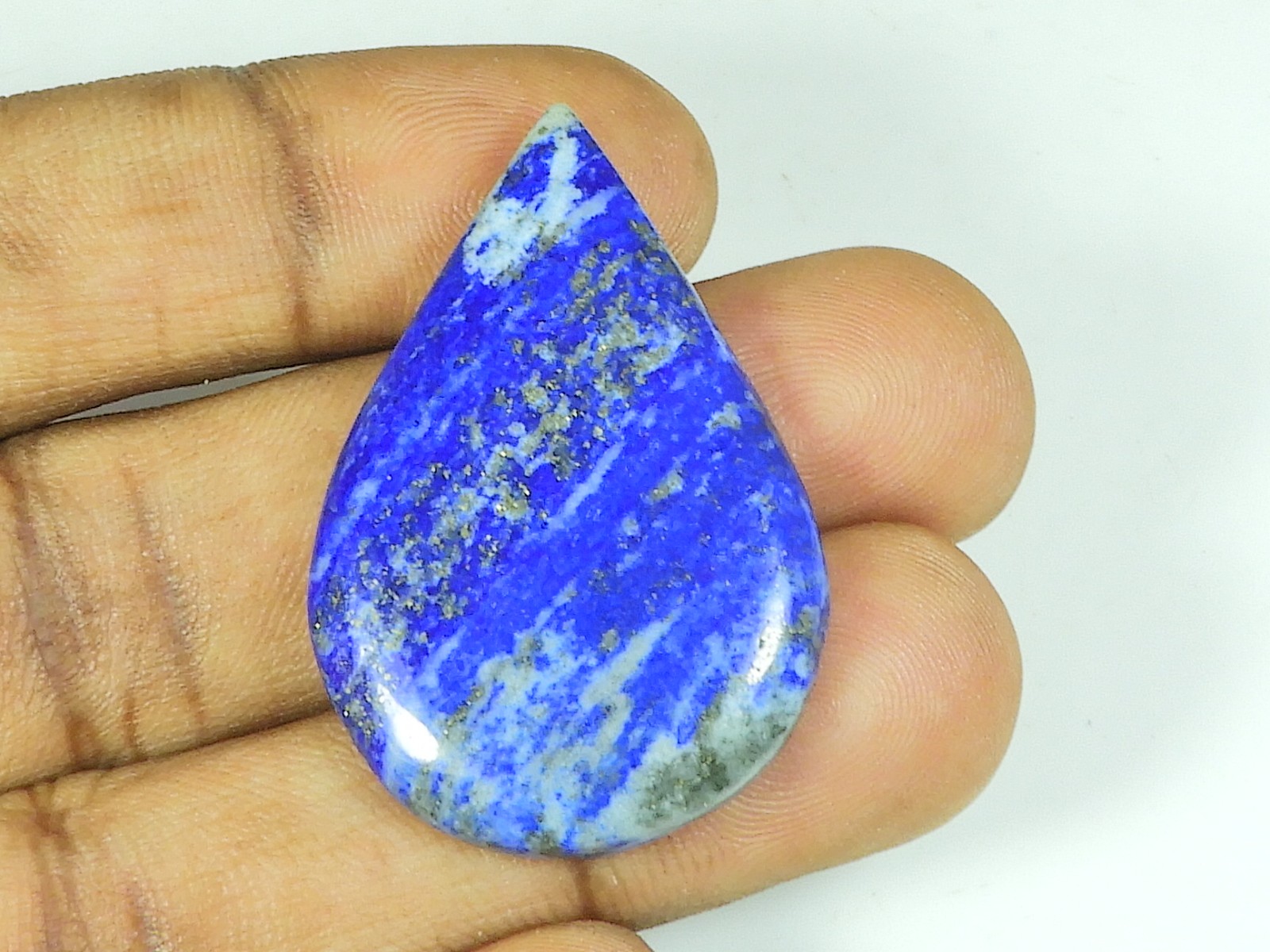 27X40X05 MM Natural Lapis Lazuli Pear Shape Cabochon Loose Gemstone 53Cts. V377