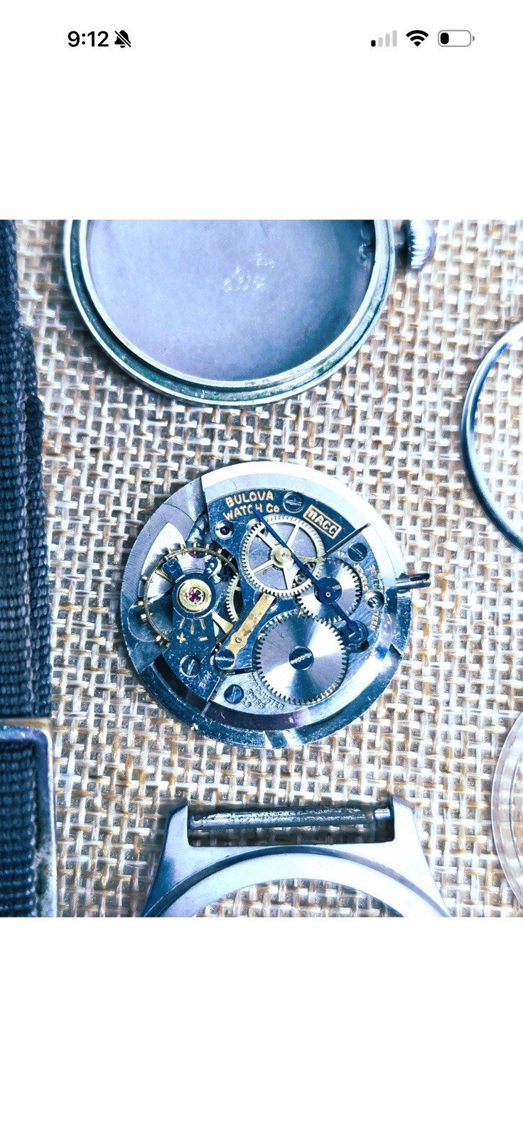 Vintage 1956 Bulova L6 Manual Wind Stainless Steel Textured Dial Runs Great