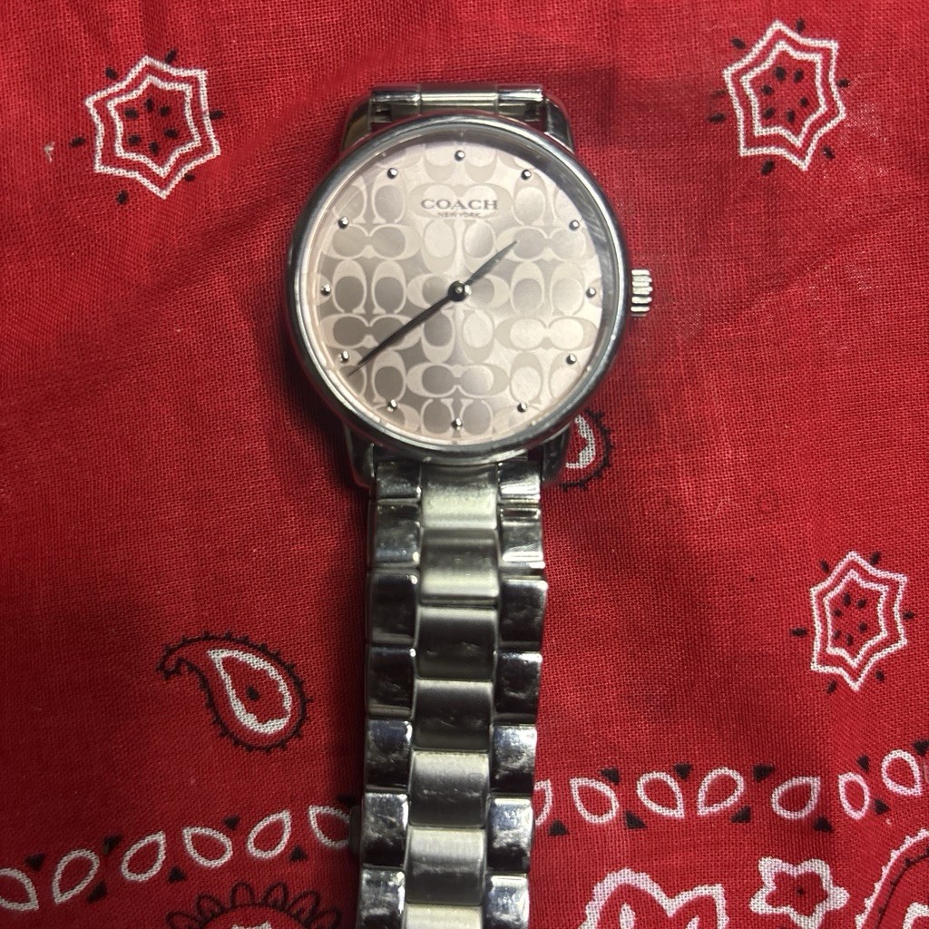 Coach Women’s Quartz Analog Wristwatch Silver Logo Dial Stainless Bracelet