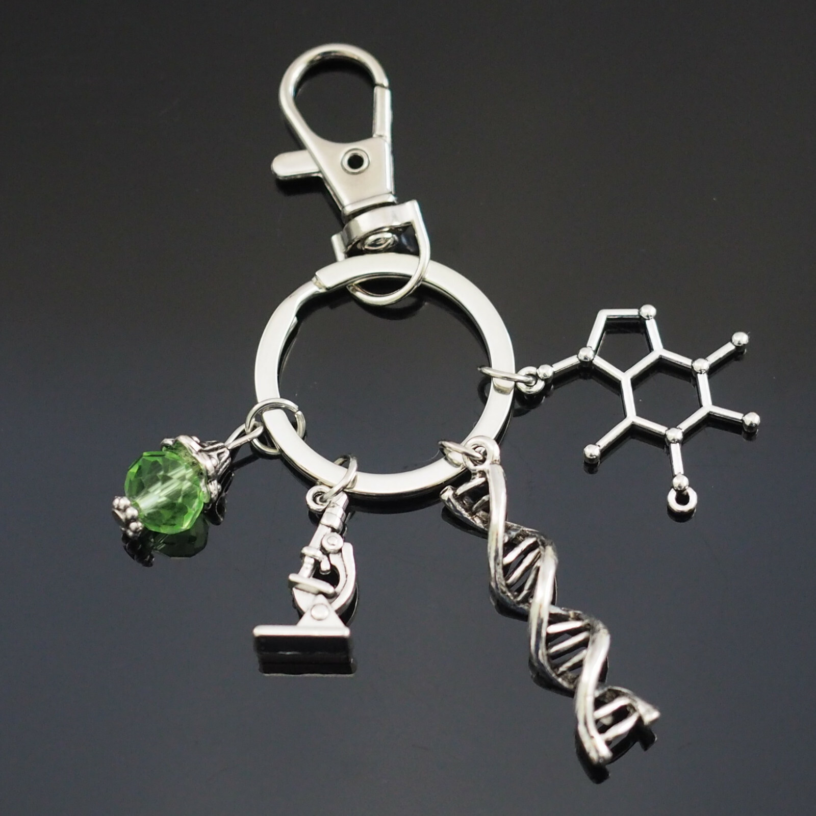 Science Clip Keychain Biology DNA Microscope Molecule Charms Scientists Gift