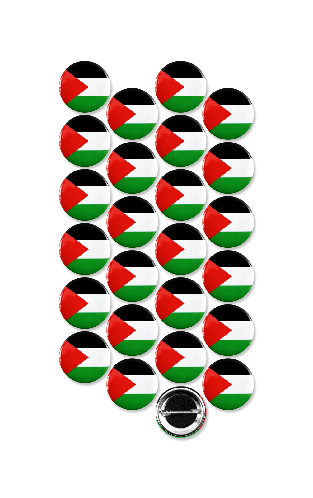 25 Pack – Palestine Flag Pinback Buttons – 1.5 Inch