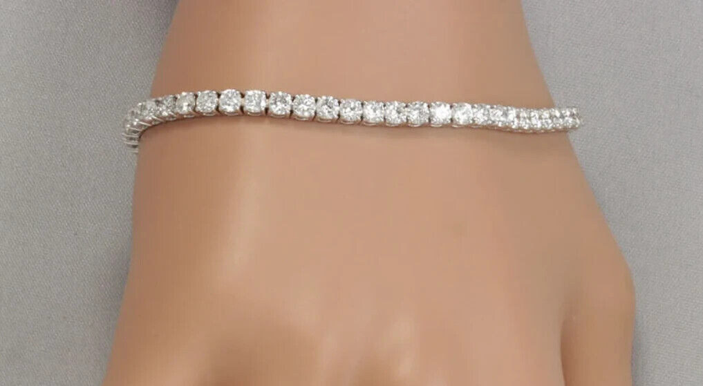 5.50ct Women’s Lab Grown EF/VS Diamond One Line Tennis Bracelet 925 Silver