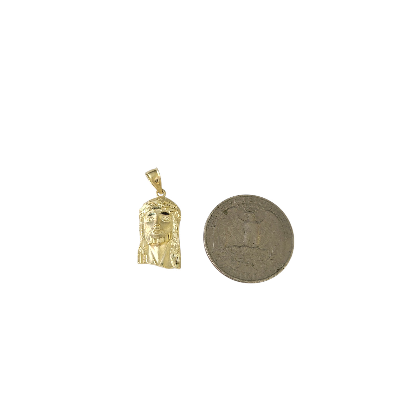 Real 14K Gold Miami Cuban Link Chain Jesus Head Charm Pendant Set 3mm 18″–28″