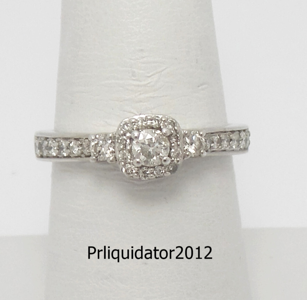 1/2CT Natural Diamond Anniversary Engagement Wedding Bridal Ring 10K White Gold
