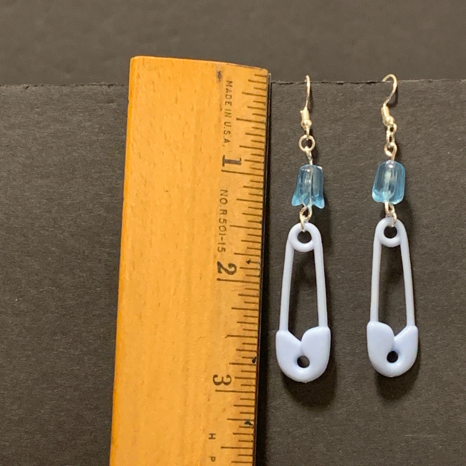 Baby Shower Gift Earrings Handmade Blue Boy Flower Dangle Gender Reveal Pastel