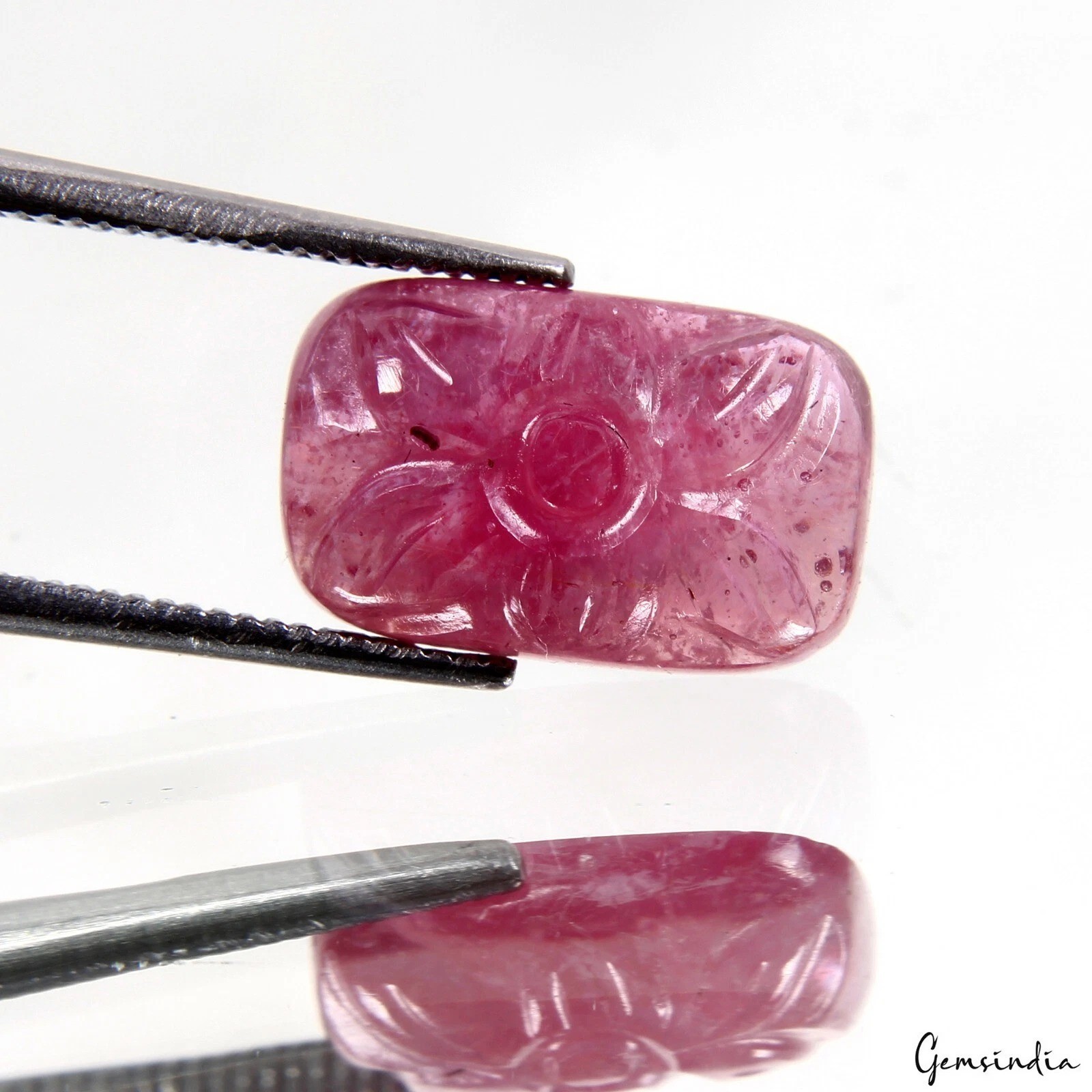 6.10 Ct Natural Rich Red Ruby 12x8x3mm Cushion Carved Untreated Loose Gemstone