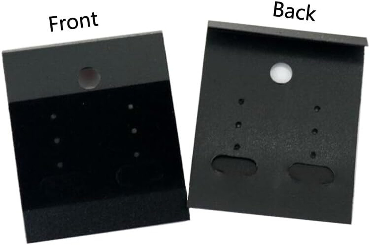 100Pcs 1.8 x 2 inch Black Velvet Plastic Hanging Earring Cards Earring Card Hold