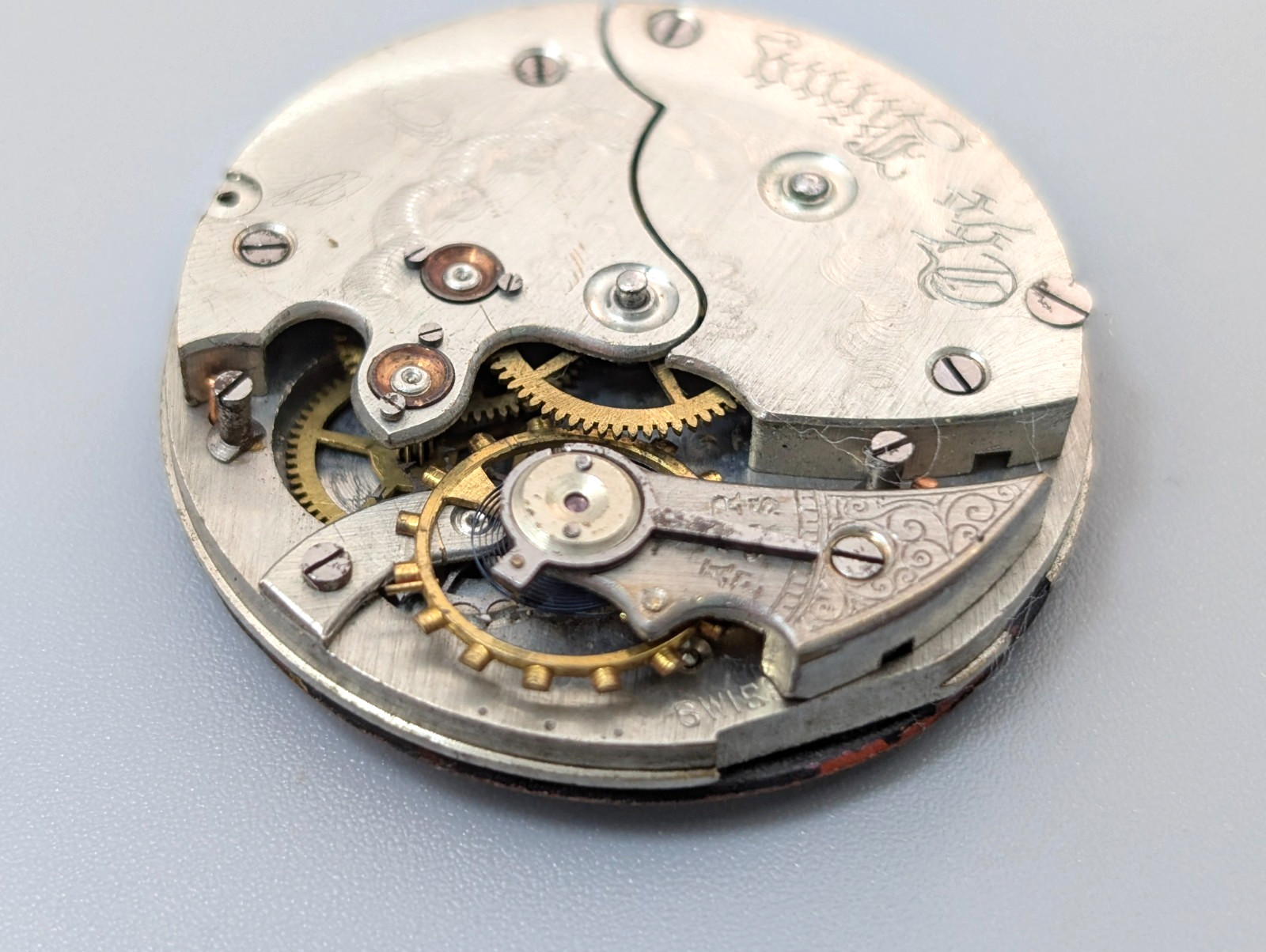 Vintage THE KING 35mm Swiss Made Formal Dress Pocket Watch Movement PARTS REPAIR
