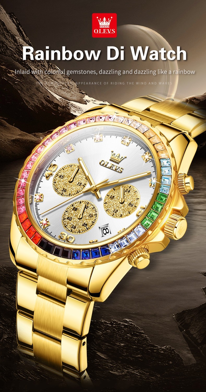 OLEVS 2939 Luminous Simple Casual Best Gift Japan Movement Gold Quartz Watch