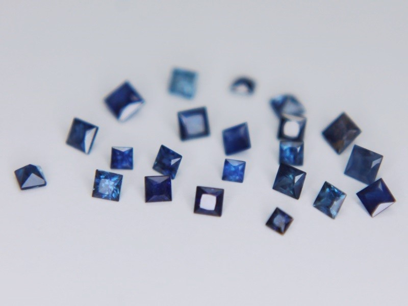 1x Ceylon Blue Sapphire Square Princess 2x2mm VS Natural Gemstone 1.2mm to 2.5mm