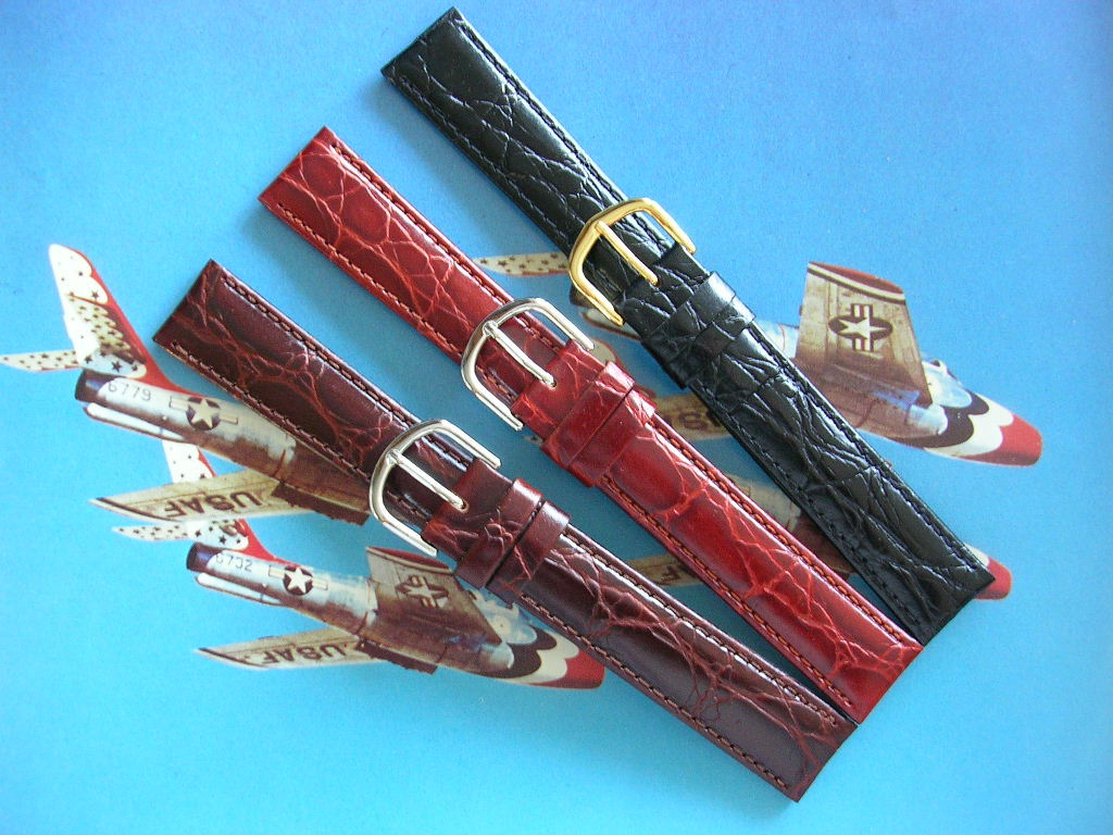 16 17 18 19 Alligator calf XL Extra Long Black Brown watch band strap IW SUISSE