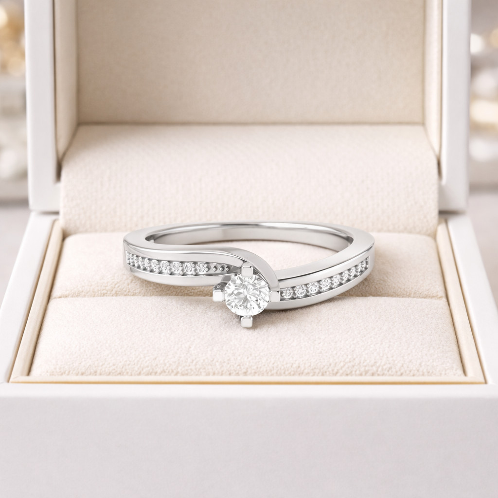 1.60 Ct Round Cut Natural Diamond Wedding Ring 14K White Gold Size 8