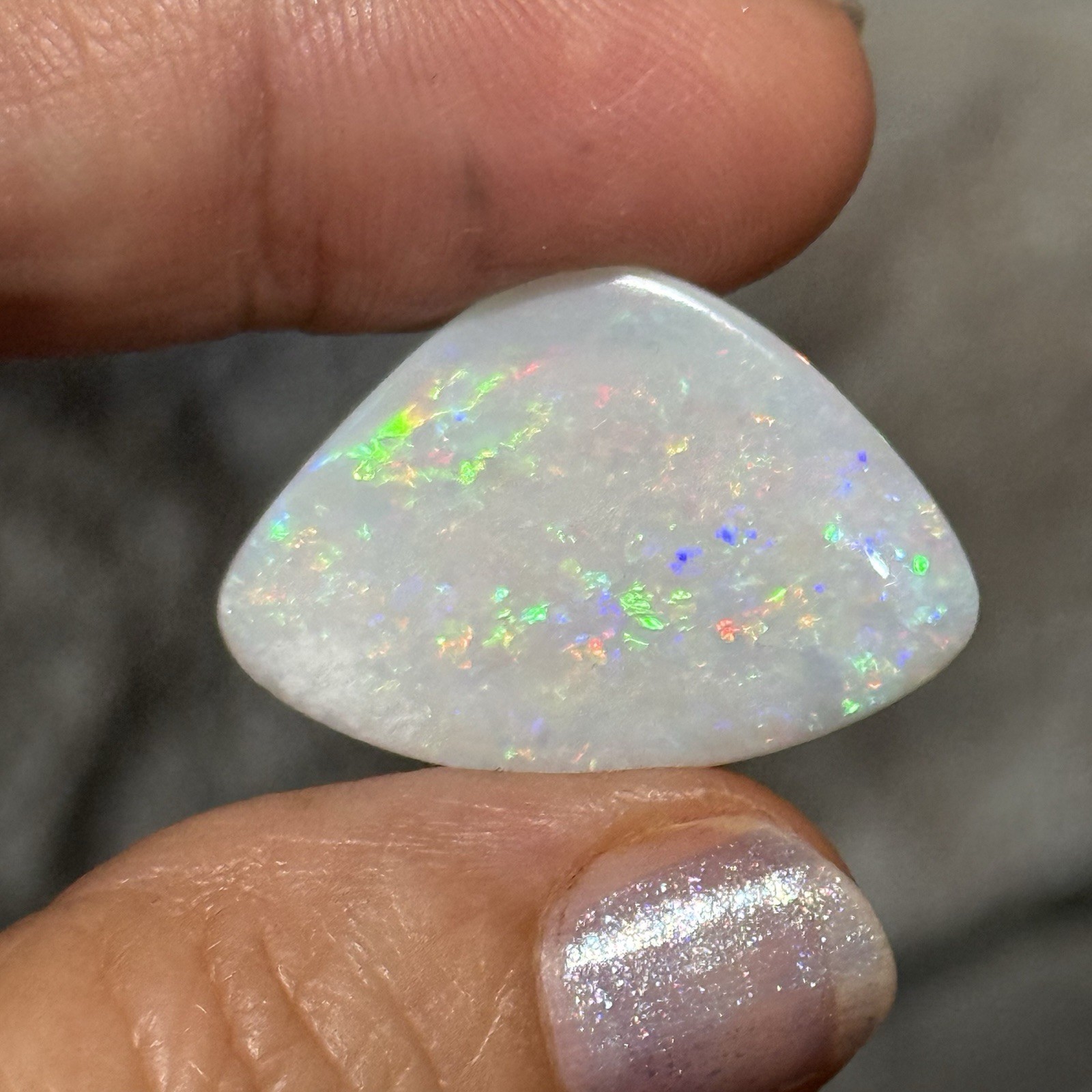 12.10ct 28c19x3.7mm Colorful White Australian Crystal Pipe Opal Cabochon Gem