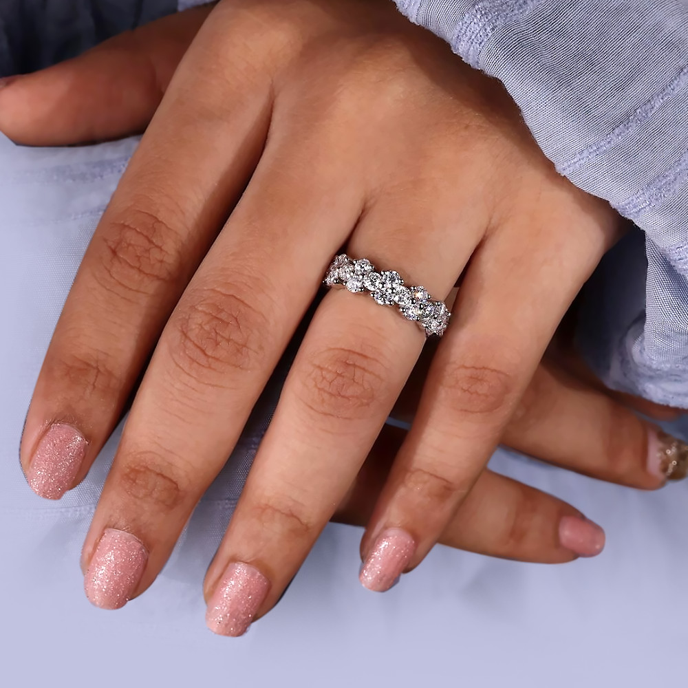 3 Ct Lab Grown Diamond Engagement Ring in 18K White Gold Round Cut Certified