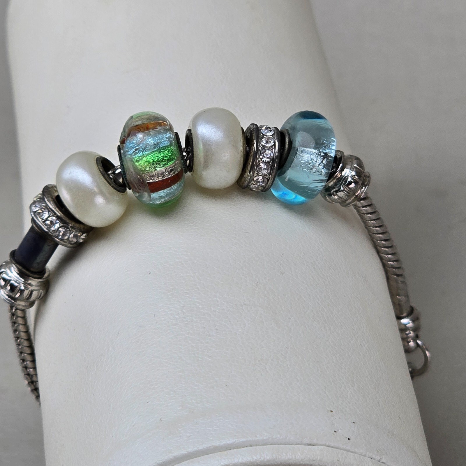 Bella Perlina Bracelet Rhinestones Blue Iridescent NEW