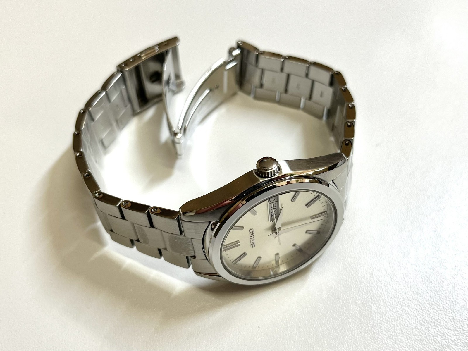 SEIKO SELECTION S SBTH007 Day Date Quartz Watch Champagne Gold Dial 37.4mm