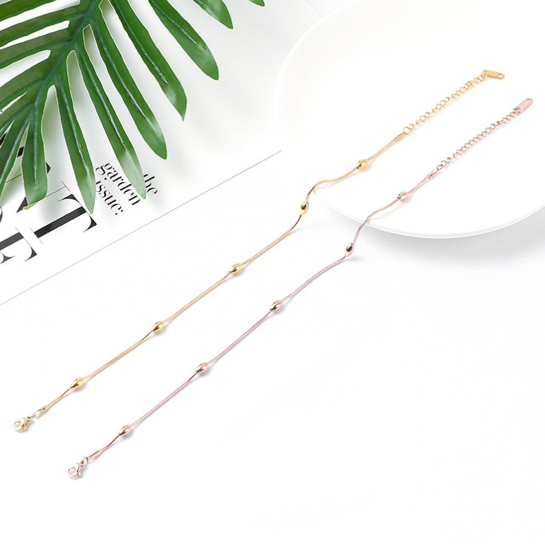 10″ Elegant Women Stainless Steel Anklets Bead Foot Chain Ankle Bracelet PE44