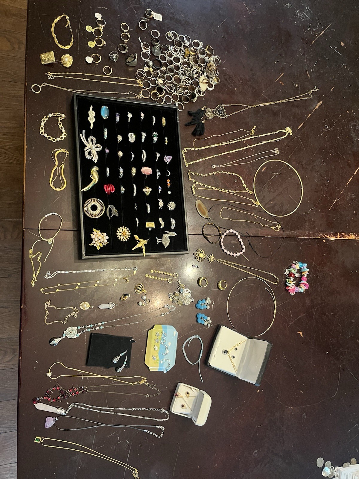 Miscellaneous Jewelry Lot, Rings Pendant Earrings Etc., Signed/stamped, Untested
