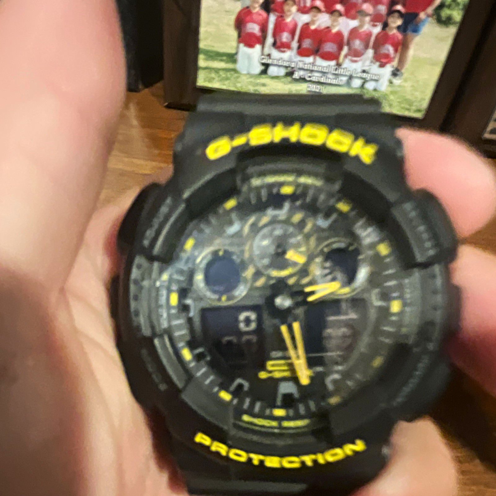 G-SHOCK Shock-Resistant Analog/Digital Quartz Resin Watch Black/Yellow