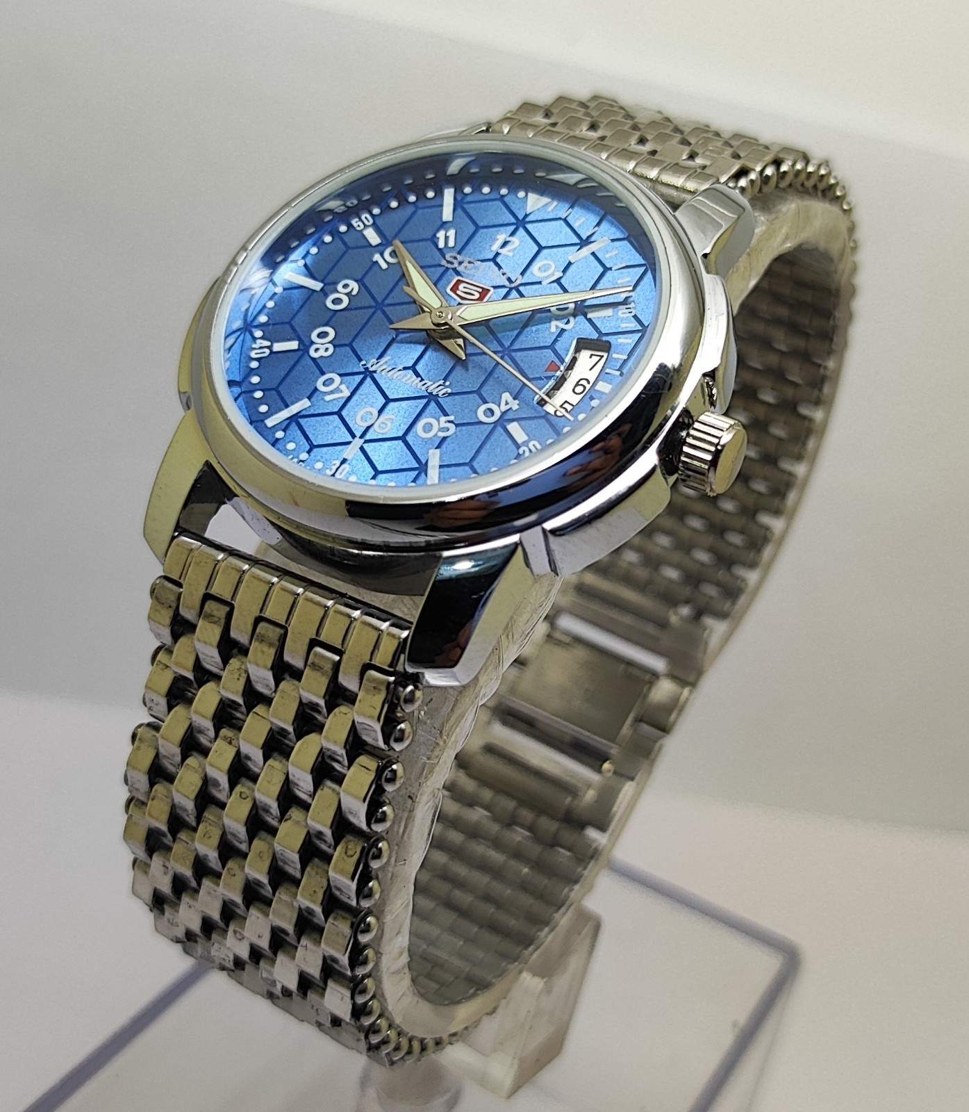 Refurbished Automatic Men’s Watch Day Date | Classic Vintage Style | Steel Strap