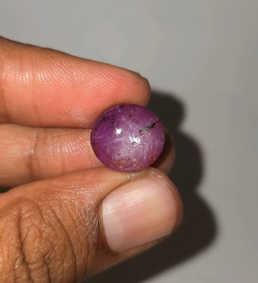Natural 20.00 Ct Star Ruby Purplish Red Oval Cabochon loose gemstone