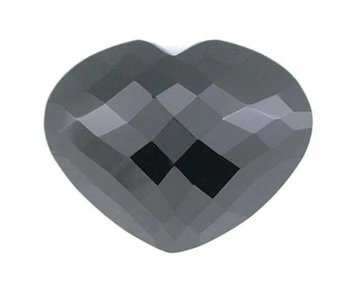 25×20 25mm x 20mm Flat Bottom Faceted Top Black Onyx Heart Cab Cabochon Gem
