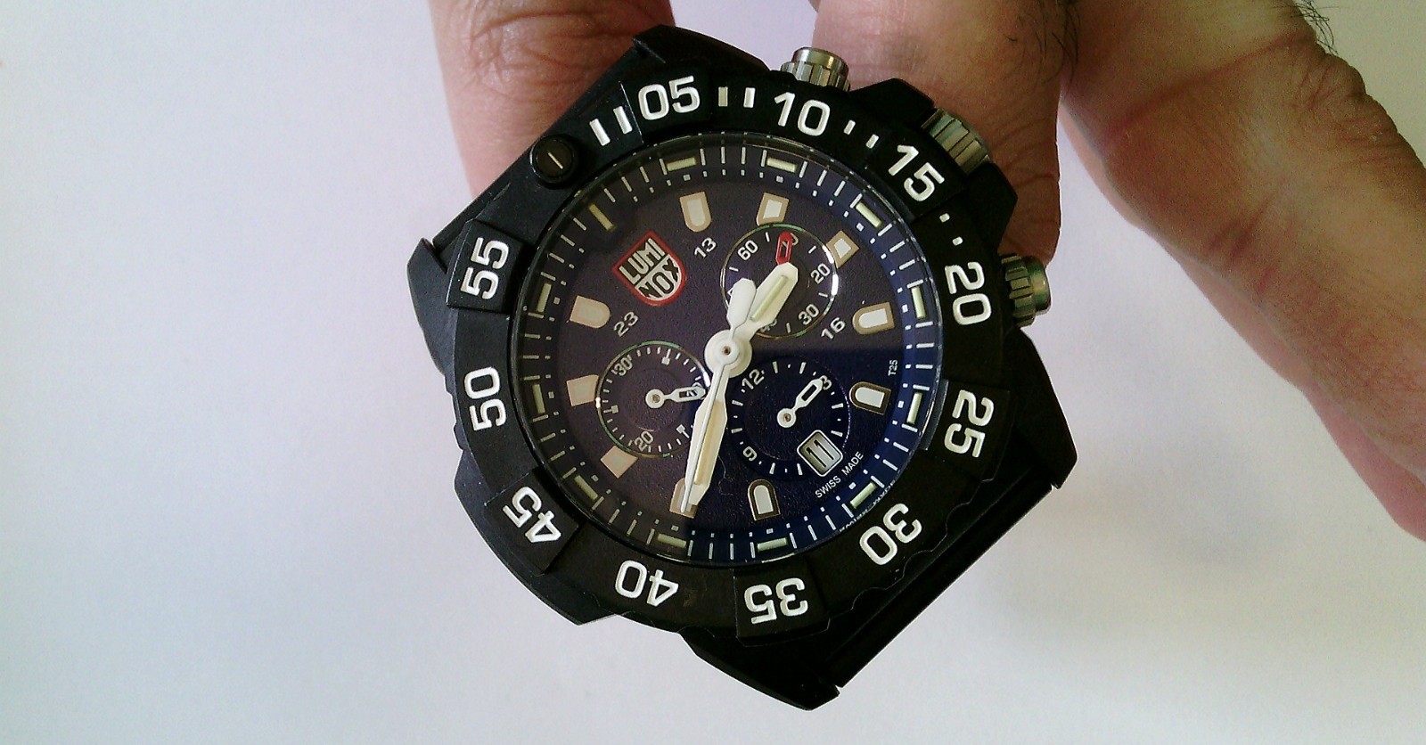Nice- LUMINOX Navy Seal 3580 Carbonox Quartz 45mm Chrono WATCH. READ THE LISTING