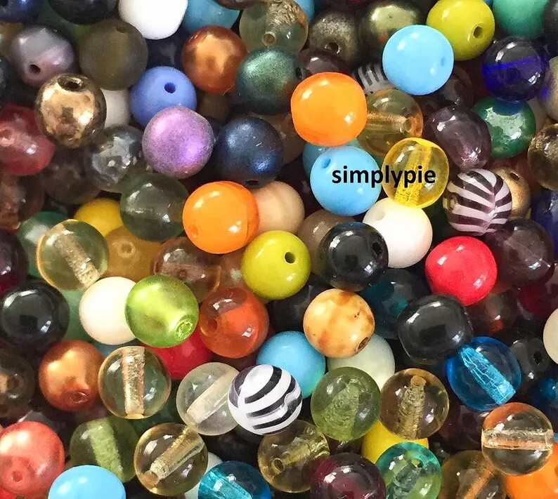 Assorted Colors Czech Glass Beads 6mm 25 Pcs Druk Smooth Round Beads