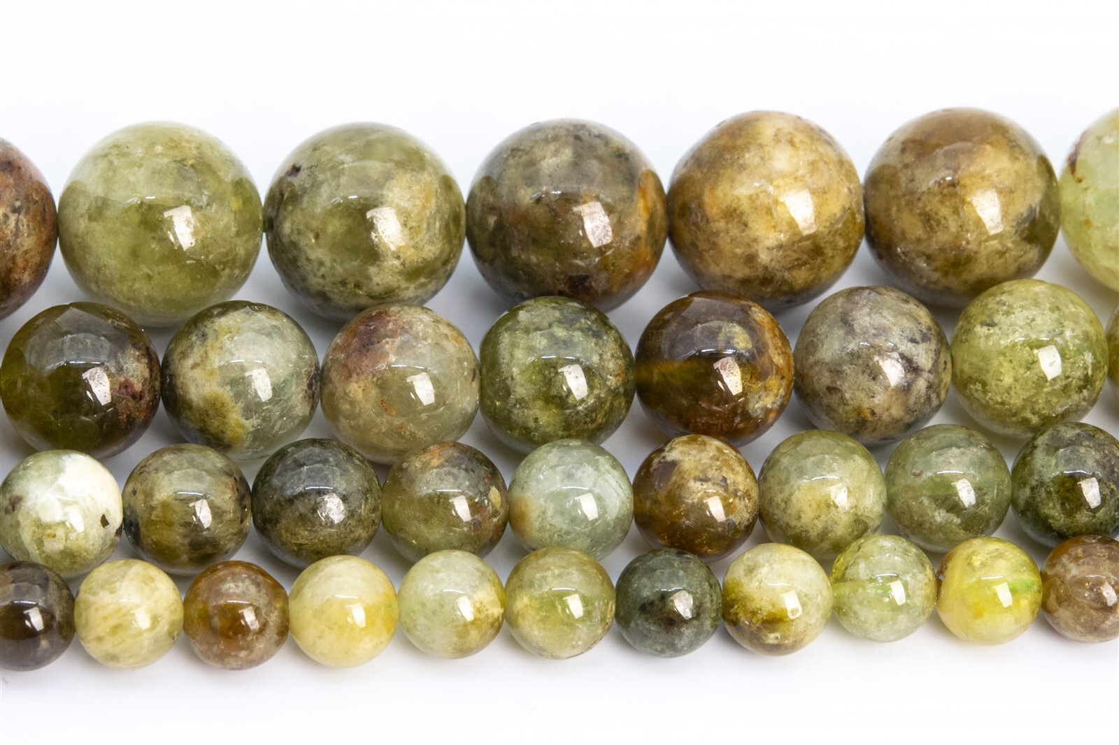 Genuine Natural Green Garnet Grade AA Round Loose Beads 5-6/6/7-8/9-10/11/12MM