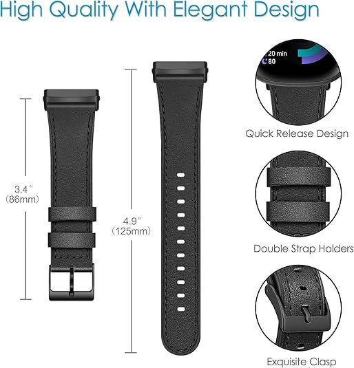 For Fitbit Versa 3 / Fitbit Sense Genuine Leather Band Replace Strap Wristband