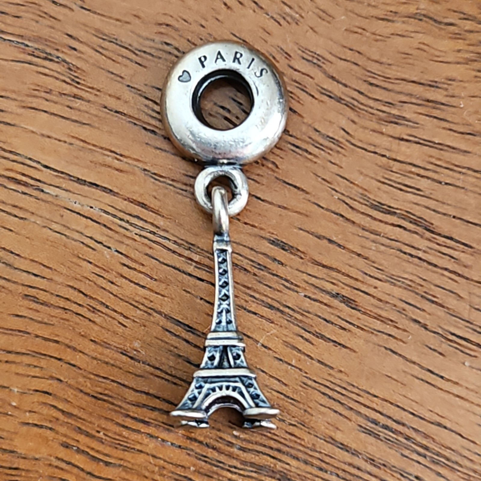 Authentic Pandora Silver Paris Eiffel Tower Dangle Love Travel Charm