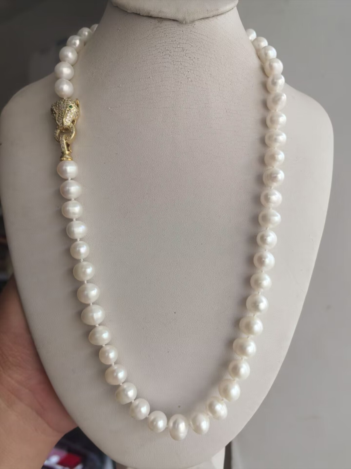 16-35 inch white freshwater Akoya pearl 9-10mm white pearl necklace 925s