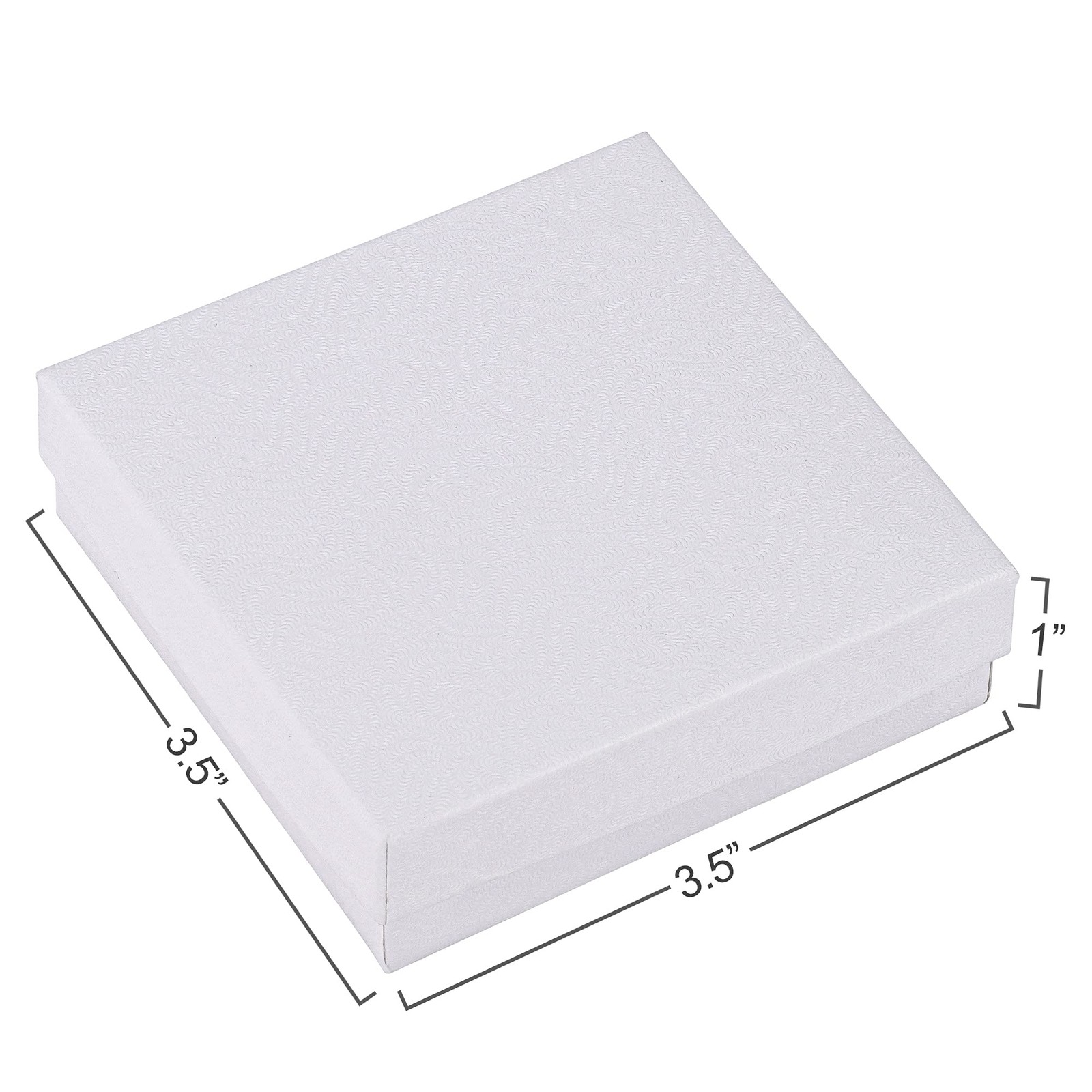 Cardboard Jewelry Boxes 10 Pack – 3.5″x3.5″x1″ Bulk Cotton Filled Small Gift Box