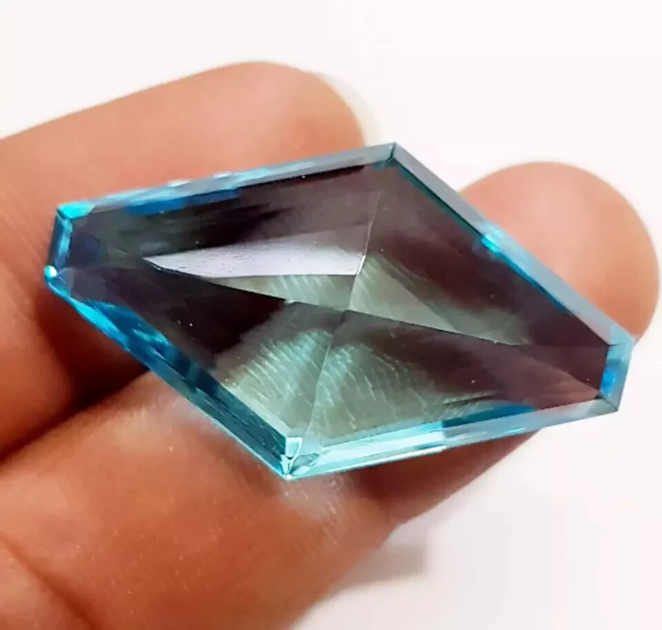 100 Ct FANCY Cut Natural Aqua Blue Topaz EGL Certified Loose Brazilian Gemstone