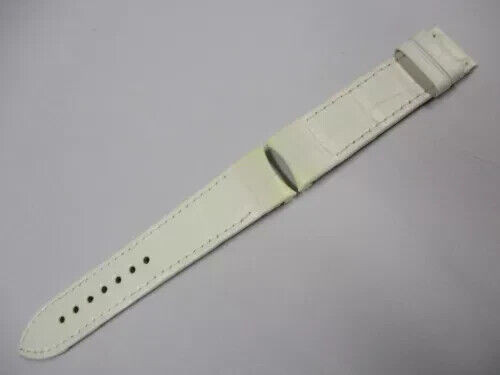DEWITT White Genuine Leather 21mm Rounded Lug Ends x 19mm Watch Strap 110mm+70mm