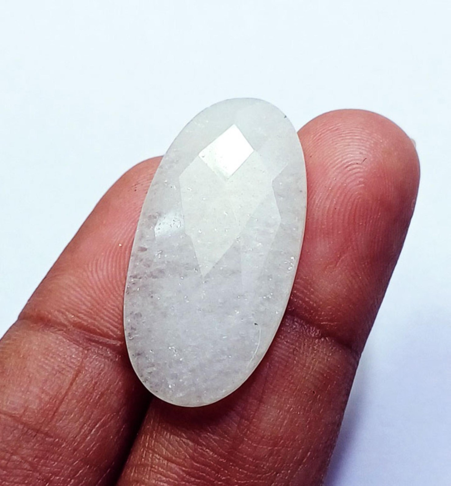 Natural Ice Quartz Oval Cut Certified Loose Gemstone 18.70 Ct With Free Gift