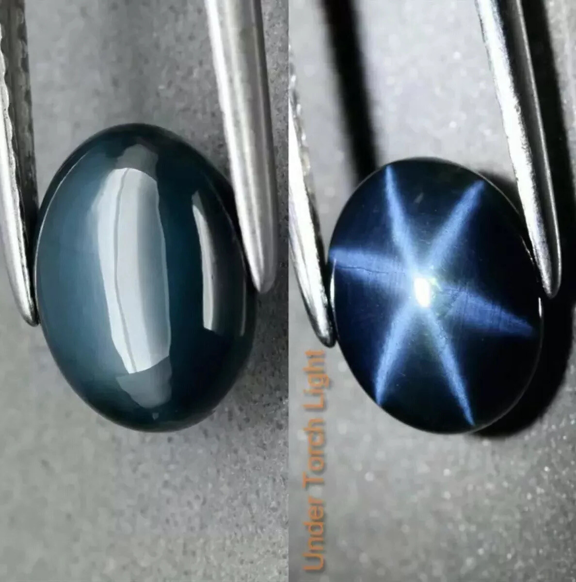 8x6mm Oval Sharp Line Natural 6 Rays Blue Star Sapphire Diffused Loose Gemstone