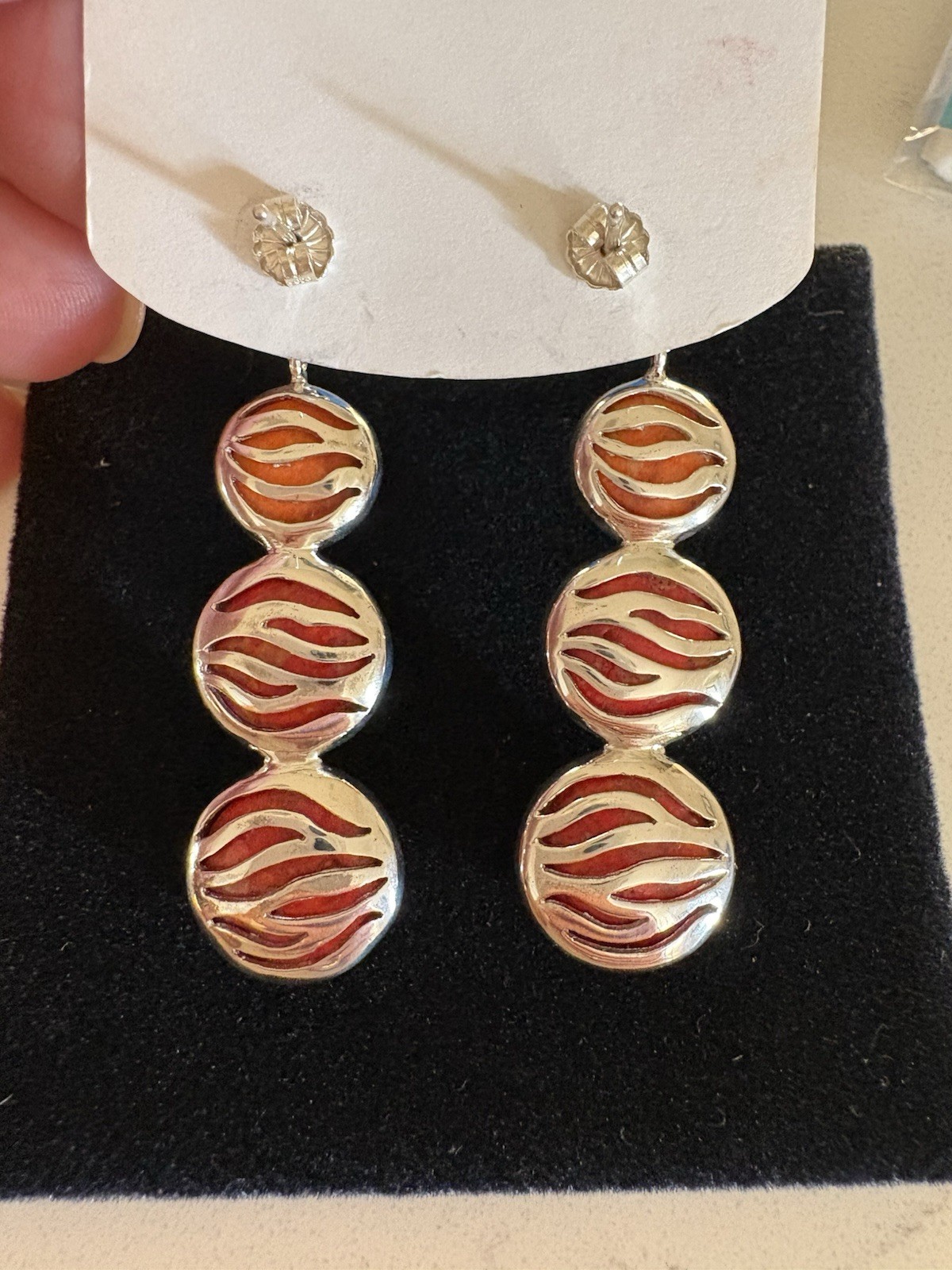Mine Finds by Jay King Red Sea Bamboo Coral Sterling Silver Drop Earrings