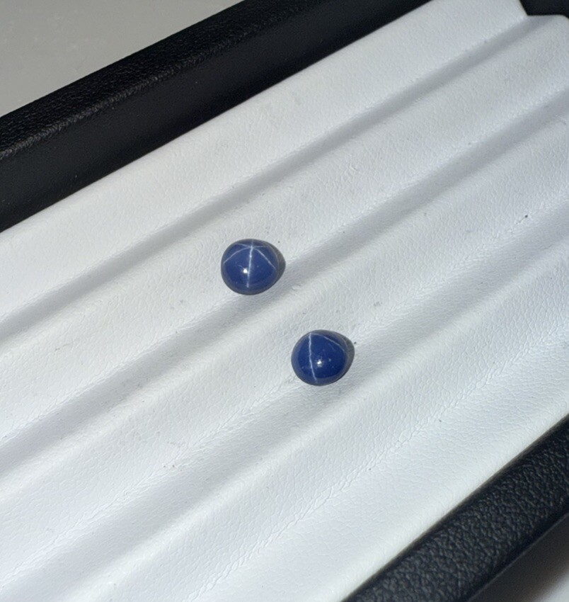 Pair Of 3.29Ct. Cornflower Blue Star Sapphire Thailand Origin 6 X 6