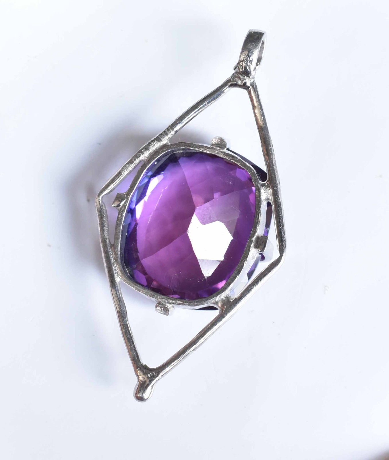 22.95 Ct Natural Boysenberry Sapphire 925 Sterling Silver Pendant AGL Certified