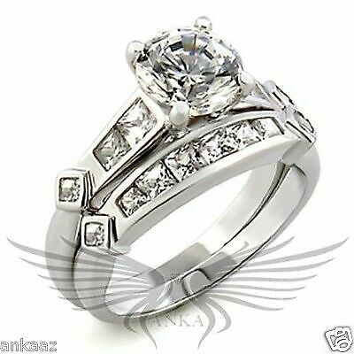 Brilliant 1.25Ct Round Cut Cubic Zircon CZ AAA Wedding Set 5 6 7 8 9 10 5X023